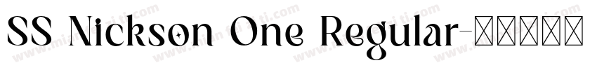 SS Nickson One Regular字体转换